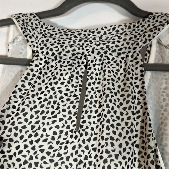 H&M Black & White Speckled Mini Chiffon Dress NWT - Picture 8 of 9